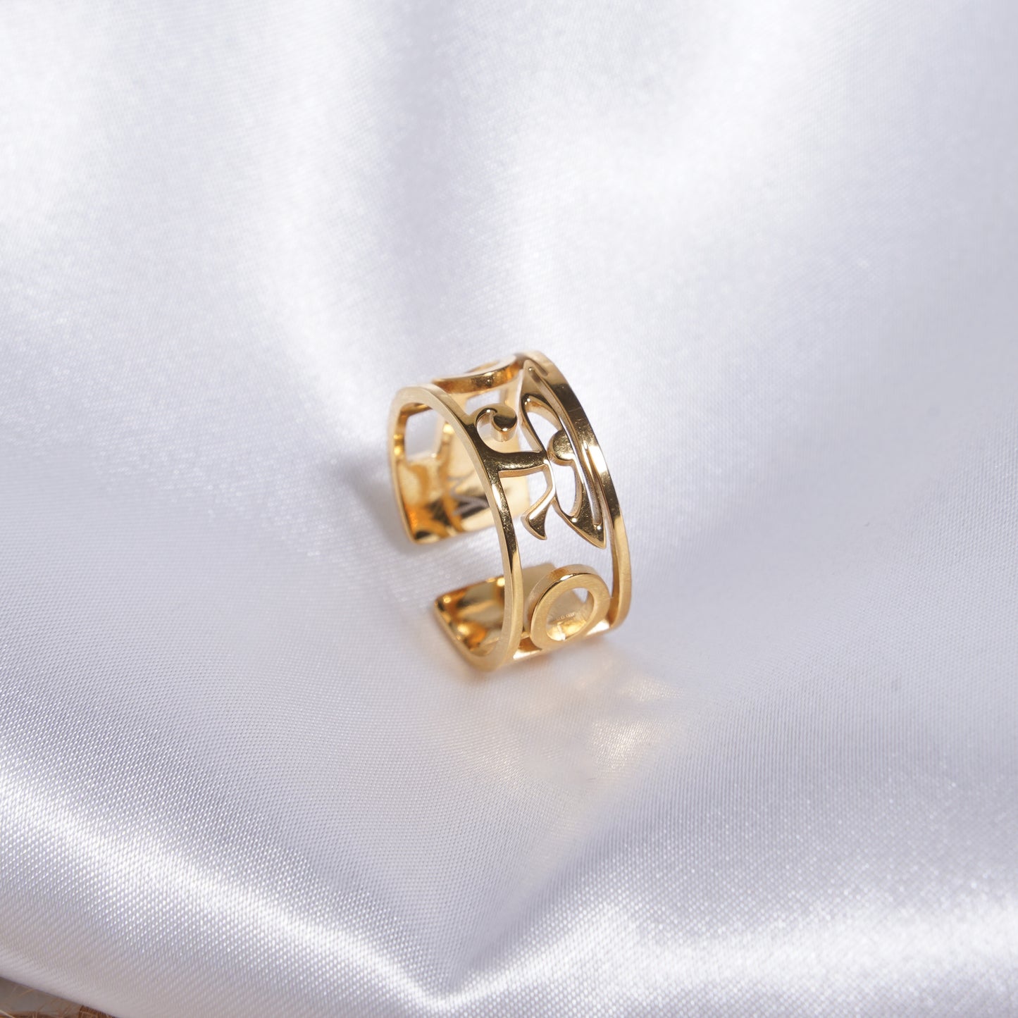 Horus Eye & Key of Life Adjustable Ring