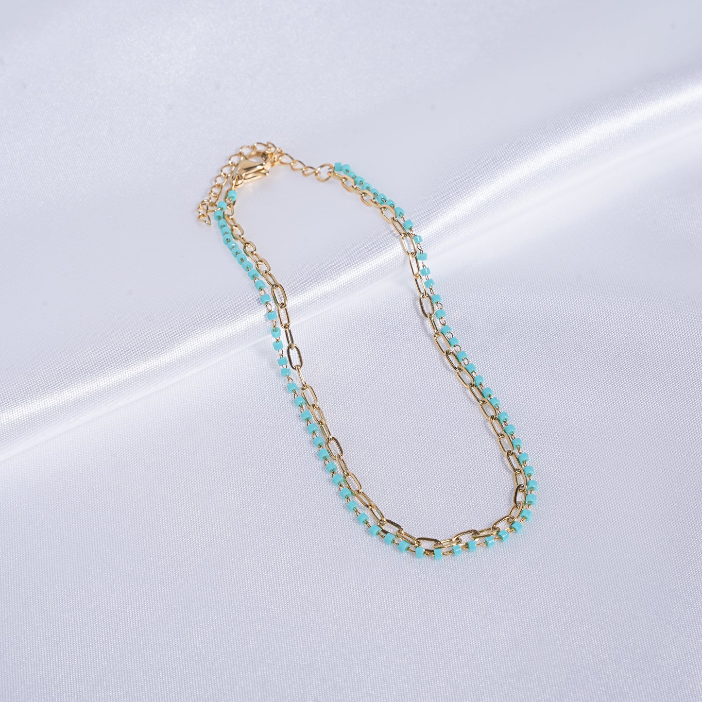 Beaded Turquoise Anklet
