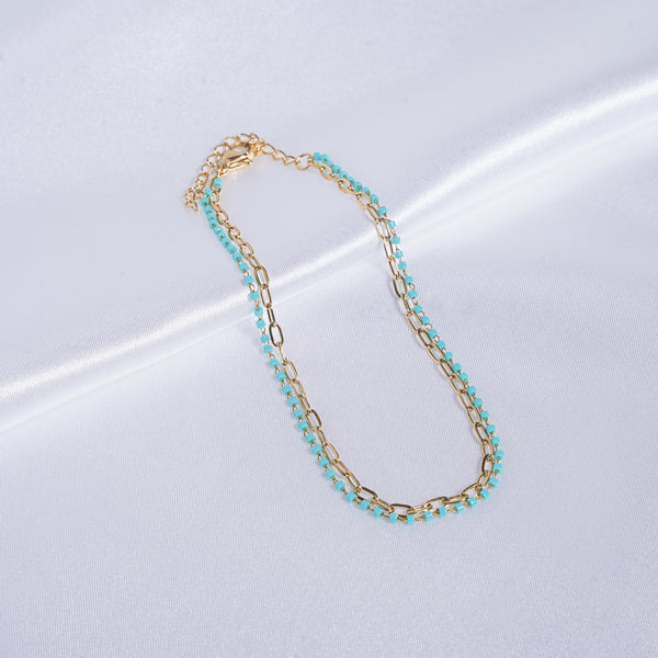 Beaded Turquoise Anklet